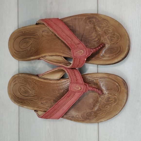 Olukai Womens Haiku Leather Sandals Flats shoes sz 8 - Picture 3 of 12